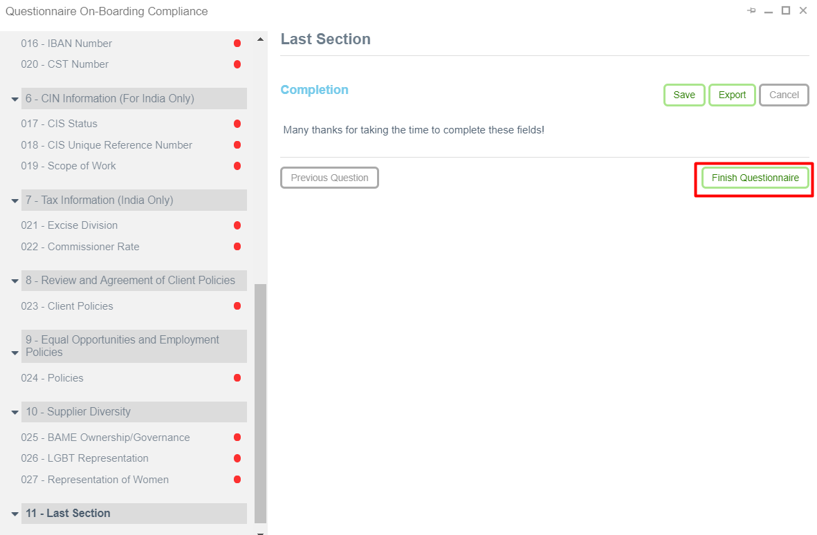 How to complete a questionnaire in SupplierBase SupplierBase
